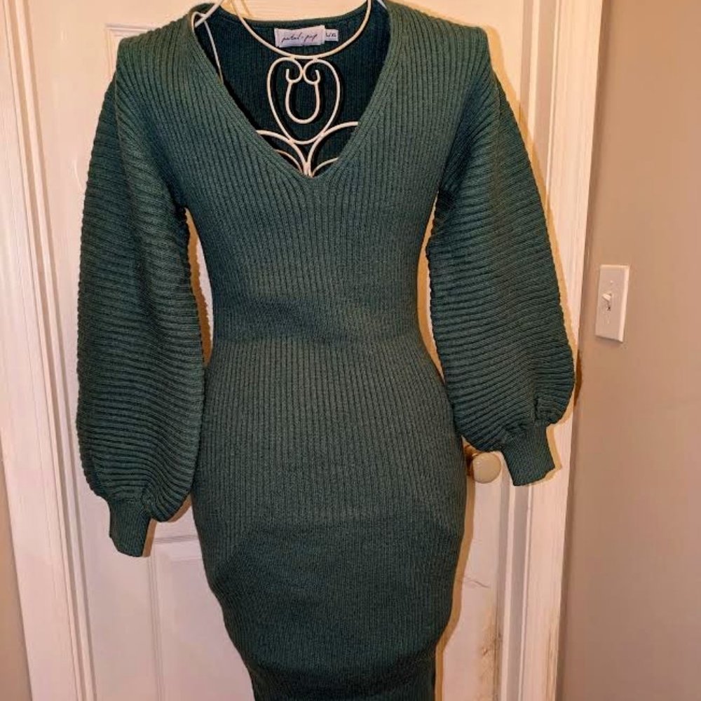 PETAL & PUP CALEDONIA   green sweater dress   L/ XL